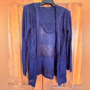 Amari Airy PointelleDetial Open-Knit Cardigan